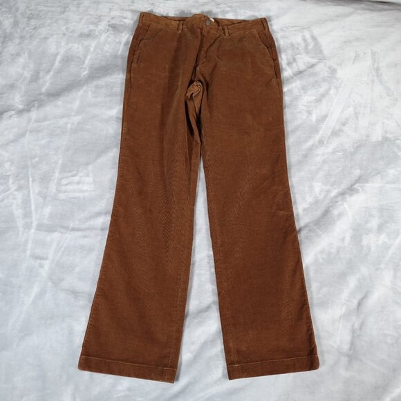 Spoke Sharps Corduroy Chino Pants Mens 35x32 Build C Preppy Flat Front Brown - Picture 4 of 15